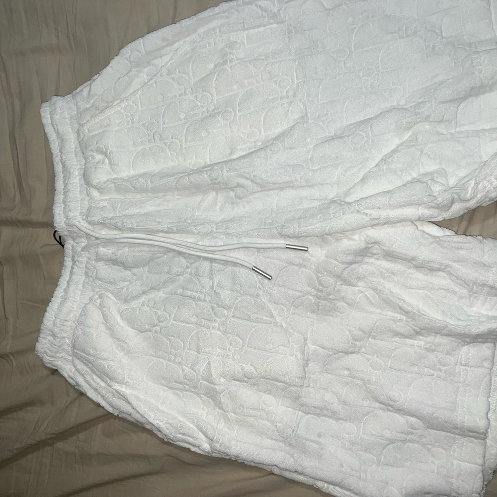 Dior White Textured Jogger Pants